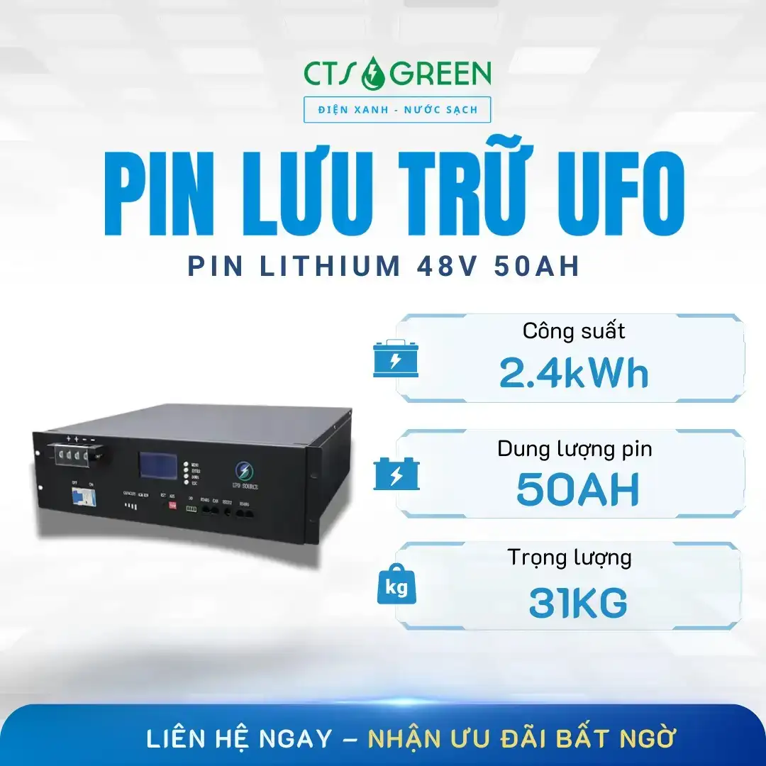 So sánh pin Lithium và pin Gel trong hệ thống điện năng lượng mặt trời TPHCM 7778 Pin Lithium 48V 50Ah đang bán tại CTS Green