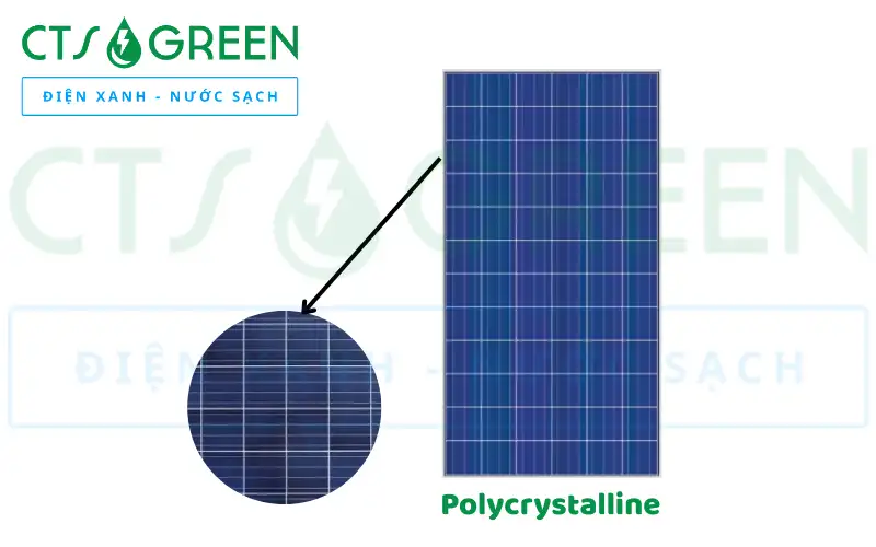 So sánh pin năng lượng mặt trời Mono và Poly: Loại nào tốt khi ánh sáng yếu? 8368 Bề mặt pin Polycrystalline