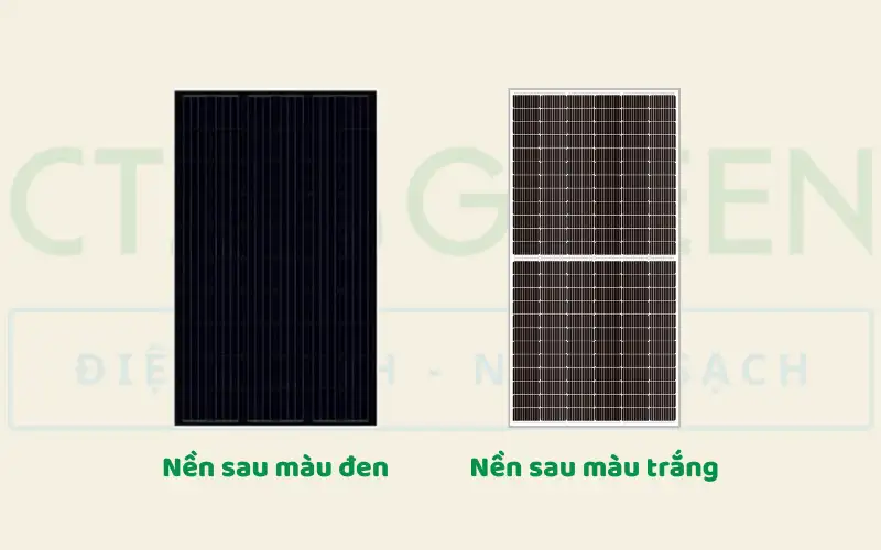 Chọn mua tấm pin năng lượng mặt trời có tấm nền sau màu trắng và đen