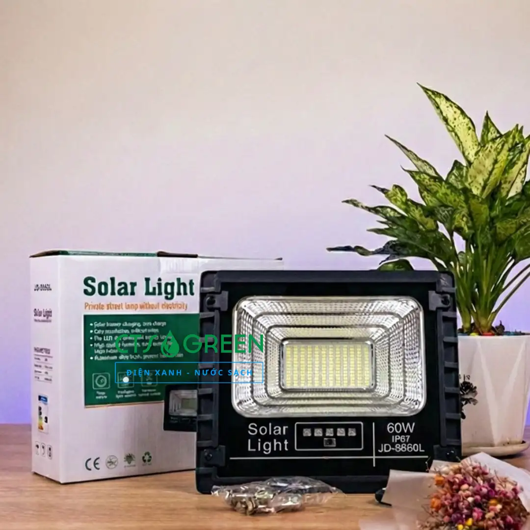 Đèn pha năng lượng mặt trời 60W JINDIAN JD-8860L 8913 Ảnh thực tế Đèn pha năng lượng mặt trời 60W JINDIAN JD-8860L
