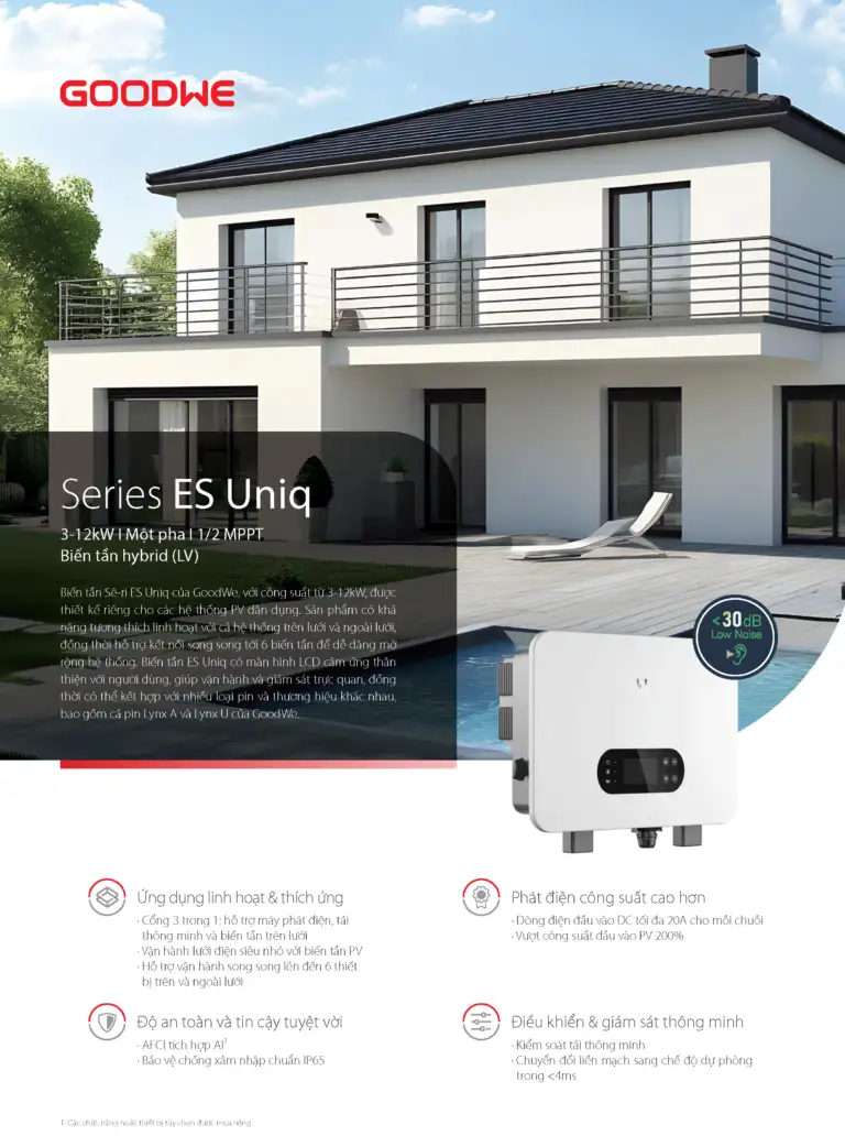 Bang thong so ky thuat Datasheet bien tan Hybrid GoodWe Series ES Uniq 3 12kW 9079 24/01/2026