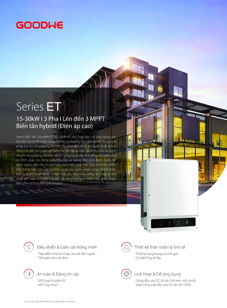 Biến tần GoodWe Hybrid 20kW 3 pha (áp cao) | GW20K-ET 9125 Datasheet biến tần GoodWe Hybrid 20kW 3 pha (áp cao)