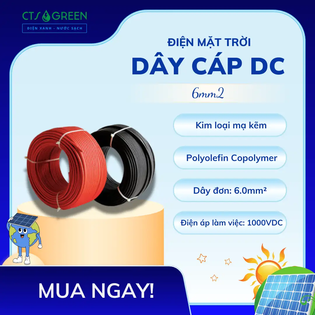 Dây cáp điện mặt trời là gì? Sự khác nhau giữa dây cáp DC và AC ? 9552 Dây cáp điện mặt trời DC tại CTS Green