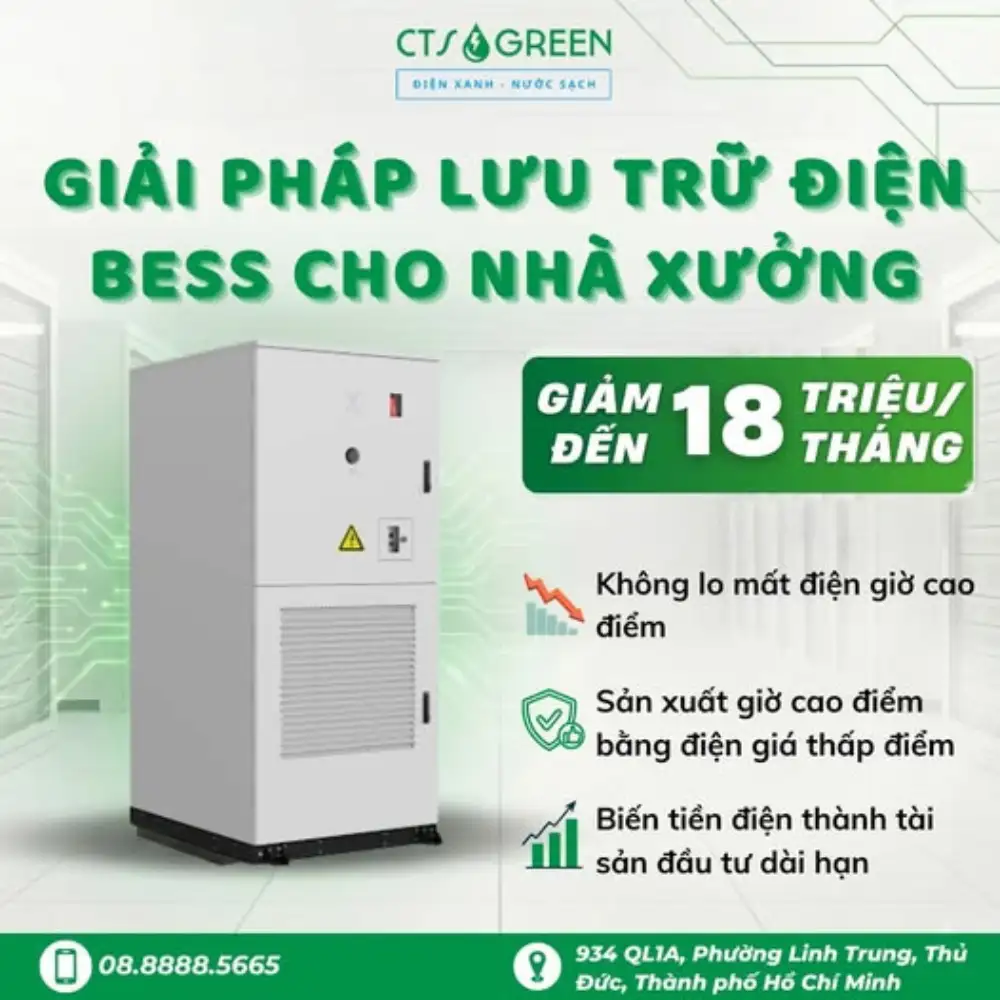 Hệ thống lưu trữ năng lượng BESS tại CTS Green