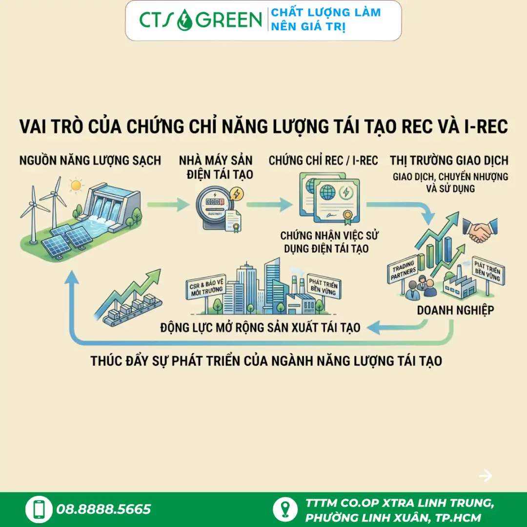Vai trò mục đính sử dụng của chứng chỉ năng lượng tái tạo REC và I-REC với sự phát triển của nền kinh tế
