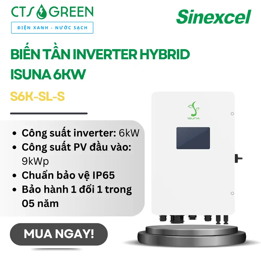 Top 5 Biến Tần 1 Pha Tốt Nhất 2026: Đánh Giá Chi Tiết &Báo Giá 9892 Bien tan Inverter Hybrid ISUNA 6kW 9892 01/04/2026