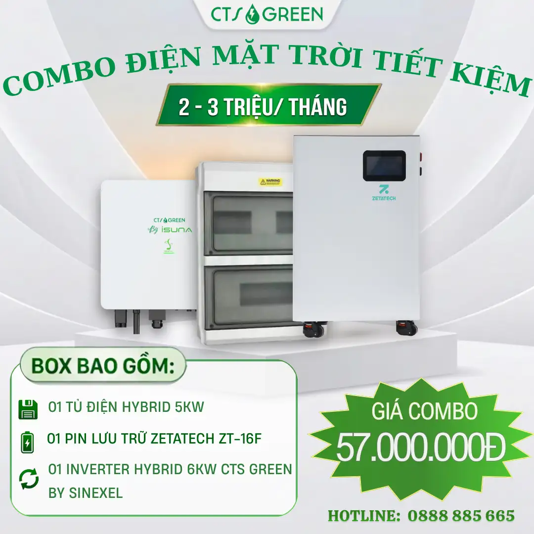 COMBO ĐIỆN MẶT TRỜI TIẾT KIỆM 2-3 TRIỆU THÁNG